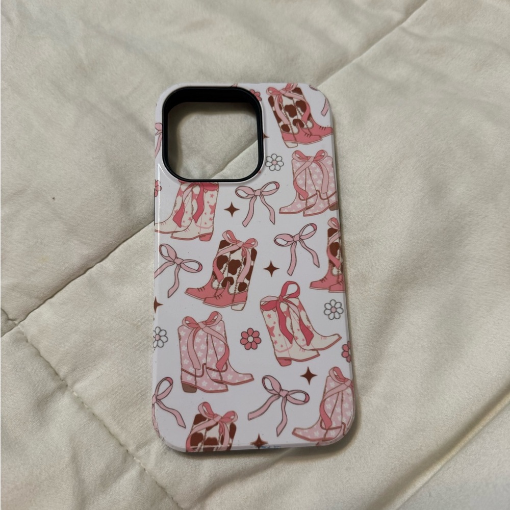Stylish Pink Boot Pattern Phone Case - Picture 2 of 3